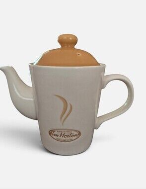 Tim Hortons Ceramic Teapot with Tan Lid